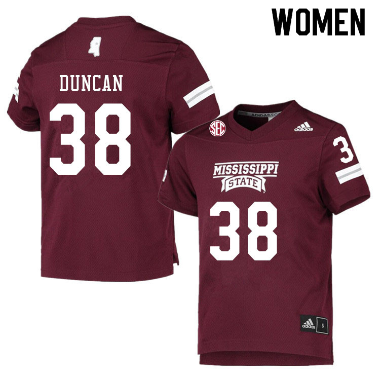 Women #38 Ashtanyrein Duncan Mississippi State Bulldogs College Football Jerseys Sale-Maroon
